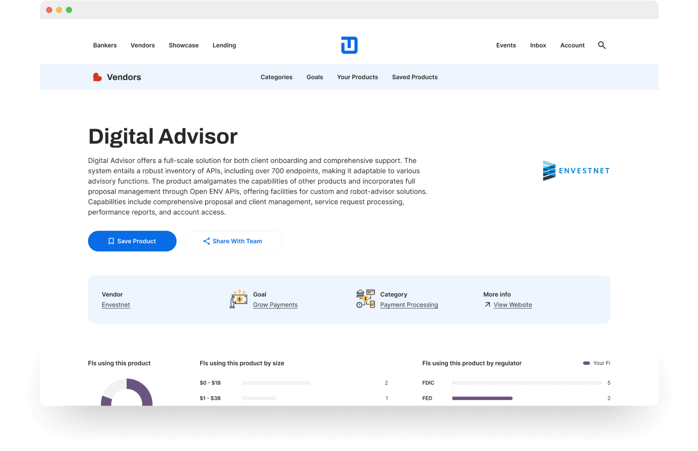 A preview of a vendor product on the True Digital Network